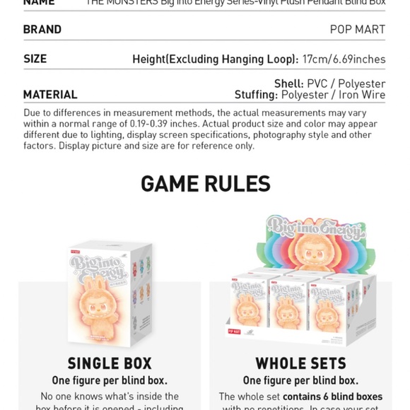 Pop Mart Big Into Energy Collectible Keychain /Bag Charm Box Is Not Open-Luck - Picture 14 of 15
